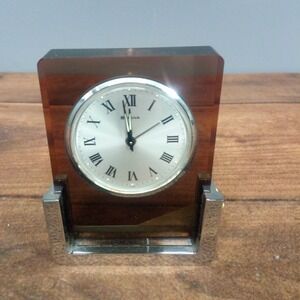 Vintage Rare Mid Century Bulova 2RA007 Wind Up Alarm Clock Acrylic Lucite Chrome